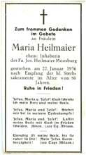 Sterbebildchen Maria Heilmaier *1850 †1936