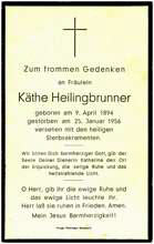 Sterbebildchen Kthe Heilingbrunner *1894 †1956