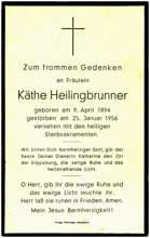 Sterbebildchen K�the Heilingbrunner *1894 †1956