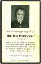 Sterbebildchen Anny Heilingbrunner, *1893 †1961