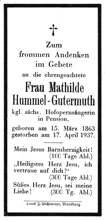 Sterbebildchen Mathilde Hummel-Gutermuth, *1863  †1937