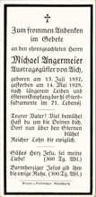 Sterbebildchen Michael Angermeier, *1857 †1928