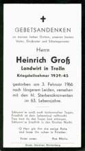 Sterbebildchen Heinrich Gro, *1903 †1966