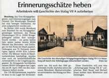 Arbeitsgruppe Stalag VIIA ins Leben gerufen, aus der MZ vom 14.07.2012