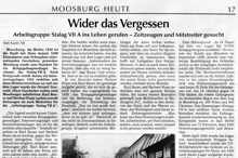 Arbeitsgruppe Stalag VIIA ins Leben gerufen, aus der MZ vom 14.07.2012