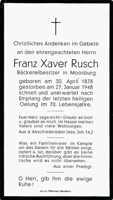 Sterbebildchen Franz Xaver Rusch, *1878 †1948