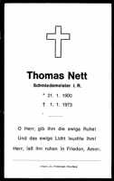 Sterbebildchen Thomas Nett, *1900 †1973