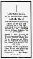 Sterbebildchen Jakob Held, *1871 †1948