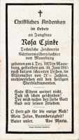 Sterbebildchen Rosa Czinke, *1928 †1945
