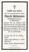Sterbebildchen Therese H�rhammer, *1872 †1942