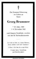 Sterbebildchen Georg Brummer, *1909 †1963