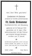 Sterbebildchen Gerda Birnkammer, *1929 †1956