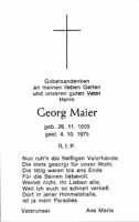 Sterbebildchen Georg Maier, *1909 †1975