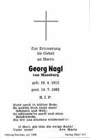 Sterbebildchen Georg Nagl, *1912 †1982