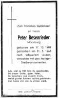 Sterbebildchen Peter Besenrieder, *1904 †1968