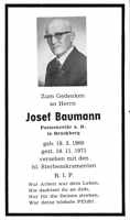 Sterbebildchen Josef Baumann, *1900 †1971