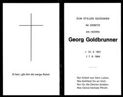 Sterbebildchen Georg Goldbrunner, *1907 †1984