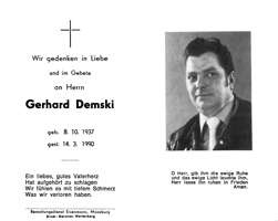 Sterbebildchen Gerhard Demski, *1937 †1990