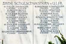 Grabstein ARME SCHULSCHWESTERN Friedhof Moosburg, 1990