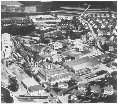Moosburg S�d Chemie, Luftaufnahme von 1961