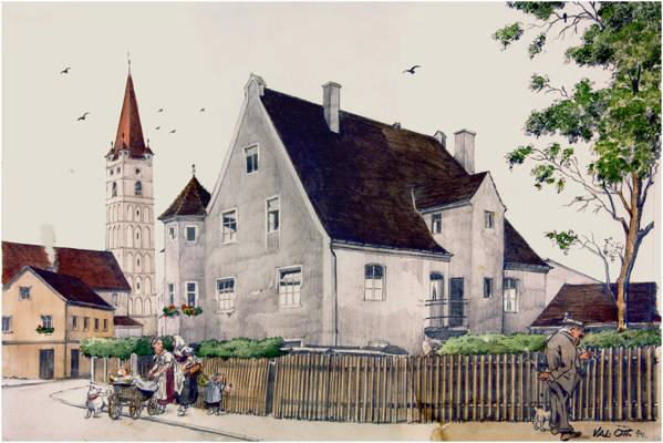 Moosburg Thalbacherstrasse Fahrradgesch�ft Huber, von Val. Ott