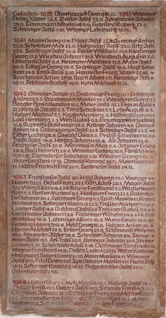 Gedenktafel im Kastulusm�nster mit allen Namen�der im 2. Weltkrieg Gefallenen 