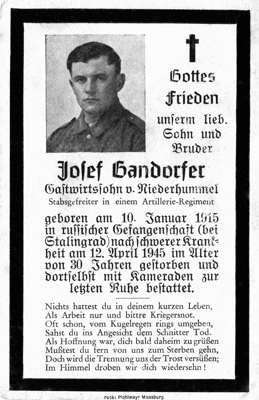 Josef Gandorfer, *10.01.1915  †12.04.1945