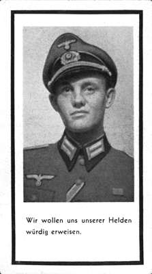 Moosburg Sterbebildchen Walter Willnecker, 1943