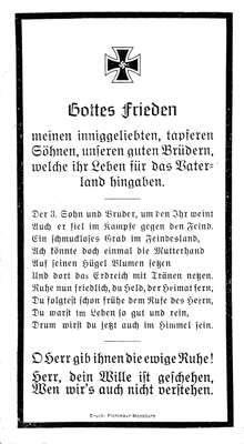 Sterbebildchen Barthl & Josef Anneser *1925 †1944 *1921 †1942