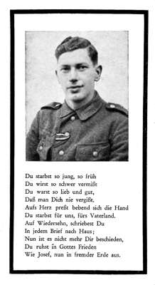 Sterbebildchen Ludwig Goldes *09.08.1919 †07.07.1944
