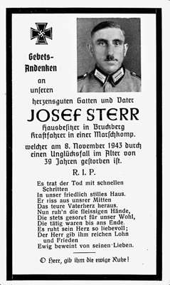 Sterbebildchen Josef Sterr *1904 †08.11.1943