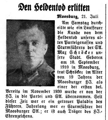 Nachruf Max Schr�cker *10.09.1910 †22.06.1941