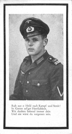 Moosburg Sterbebildchen Max Hofreiter, 1945