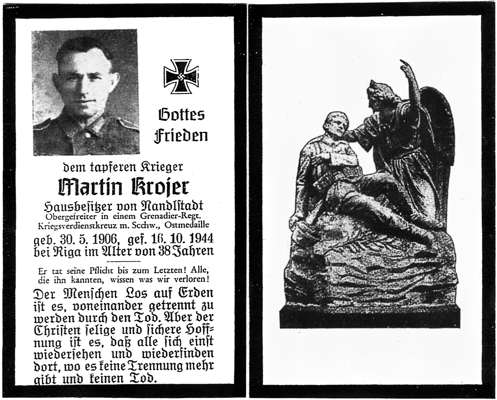 Sterbebildchen Martin Krojer *30.05.1906 †16.10.1944