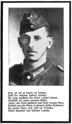 Sterbebildchen Alois Linseis *12.05.1907 †29.04.1945