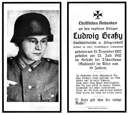Sterbebildchen Ludwig Gra�y *13.12.1922 †22.07.1942