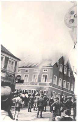 Fronleichnam 1935 - bei der Metzgerei Oswald brennt es