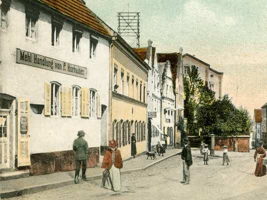 Weingraben, linke Strassenseite, Ausschnitt Postkarte 1907