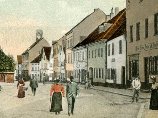 Weingraben, rechte Strassenseite, Ausschnitt Postkarte 1907
