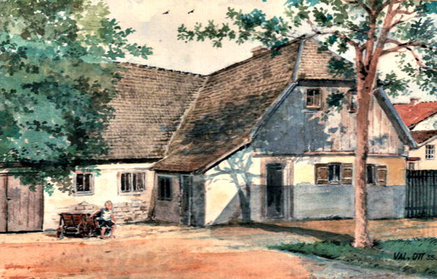 Statzenbachstrasse / Stadtgraben, Hartinger Anwesen (Roggermeier-Haus), Val. Ott 1935