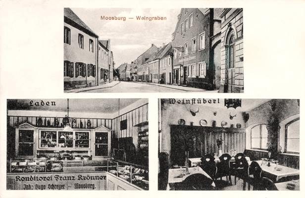 Moosburg Weingraben, Konditorei, Weinst�berl Kr�nner, Postkarte 03.06.1931