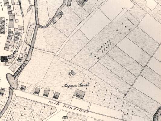 Die Schiess -Statt, Ausschnitt Moosburger Stadtplan von 1812