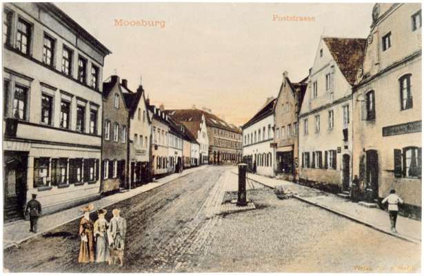 Moosburg, Poststrasse, heute Weingraben, Postkarte von 1907