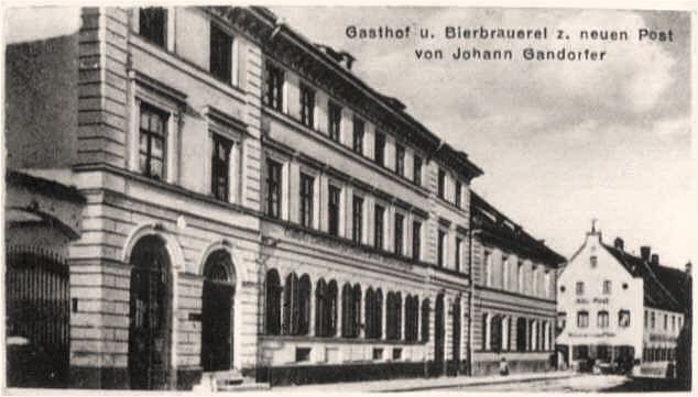 Gasthof und Bierbrauerei Neue Post, aus Postkarte um 1900