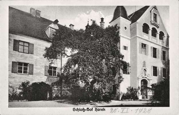 Schlo�-Hof Isareck, Postkarte 20.06.1928