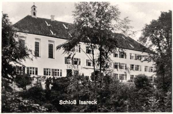 Schlo� Isareck, Ausschnitt Postkarte vom 27.02.1933