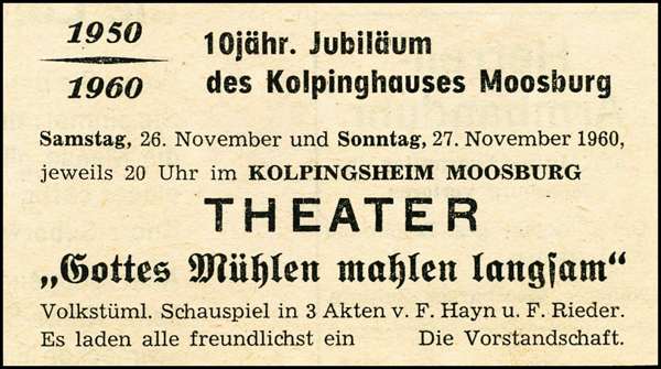 MZ November 1960, Ank�ndigung "Gottes M�hlen mahlen langsam"
