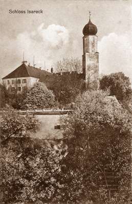 Postkarte Schloss Isareck, um 1900