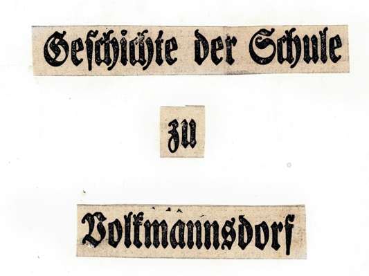 Zeitungsbericht Geschichte der Schule Volkmannsdorf um 1930