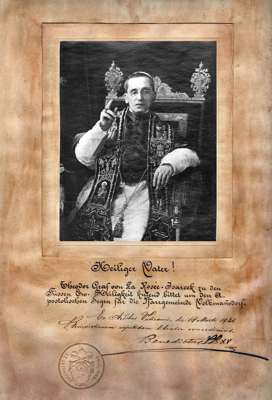 1921 - Theodor Graf von La Ros�e bittet um den Apostolischen Segen ...